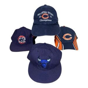 (003) Chicago Various Sport Fan Bundle of (4) Hats